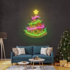 Christmas Pizza Tree LED Neon Sign