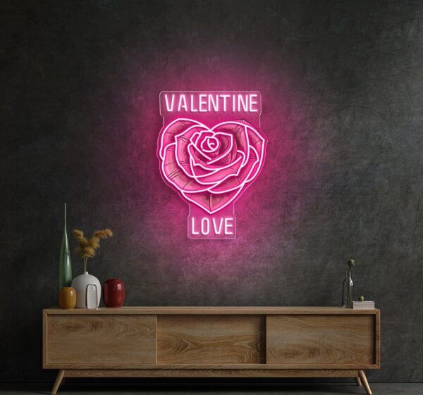 Love in Full Bloom: A Neon Valentine Best Gift For Valentine Neon Sight Light Artwork