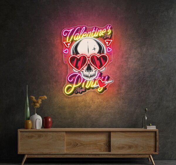 Love in the Skull of It: Valentine’s Glow Neon Sight Light Artwork